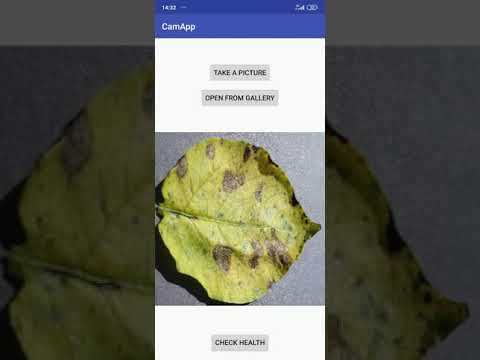 Crop Disease Detection using Convolutional Neural Networks | Android application demo for TARP Proj
