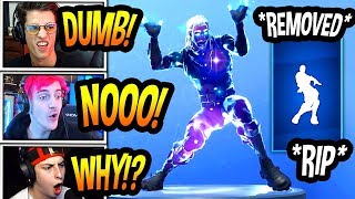 STREAMERS REACT TO THE 'ORANGE JUSTICE' DANCE *REMOVED* FROM FORTNITE! *RIP* Fortnite SAD Moments