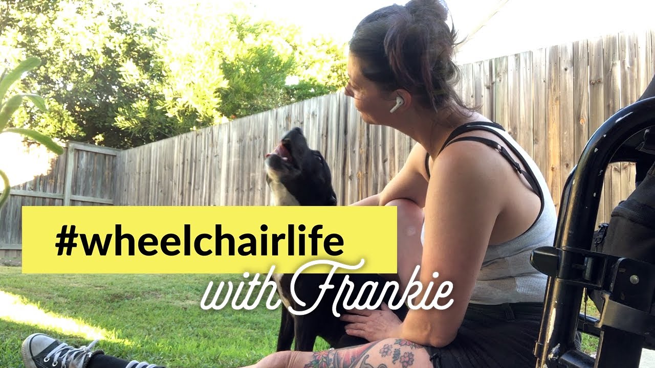 Walking a dog in a wheelchair is a challenge!