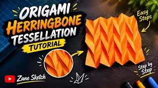 🧡 AMAZING ORIGAMI HERRINGBONE TESSELLATION! ✨
