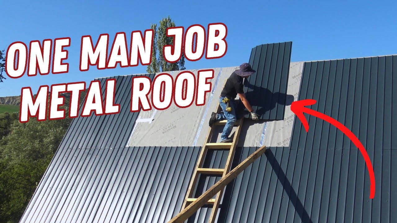 Installing a metal roof on my cabin | A-FRAME OFF GRID CABIN BUILD ...