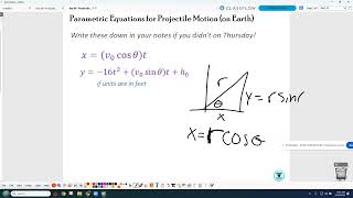 PC 4-24-26 Projectile motion, Day 2