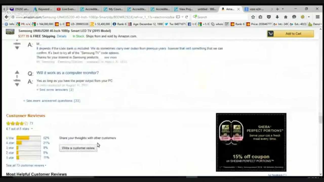 samsung un40j5200 40-inch 1080p smart led tv (2015 model) - YouTube