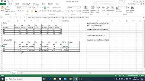 MENGERJAKAN KASUS SAW MENGGUNAKAN EXCEL