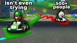 Can Luigi Doing NOTHING Beat Over 500 People at Mario Kart?
