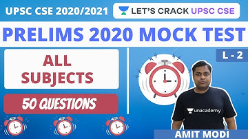 L2: Prelims 2020 Mock Test | UPSC CSE/IAS 2020 | Amit Modi