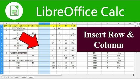 How To Insert & Delete Rows, Columns, Cells & Sheets In Libreoffice calc In Hindi