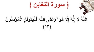 سورة التغابن الأية 13