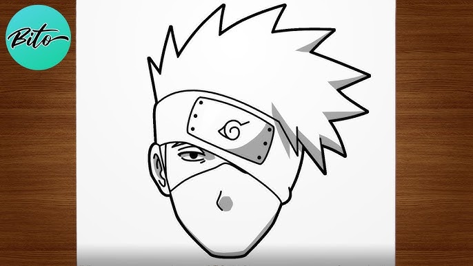 Desenho do Kakashi, feito por Pedro Mikaias. Desenho realista, do Kakashi,  feito a lápis de vári…