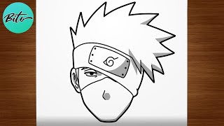 How to draw KAKASHI (Naruto) step by step, EASY 