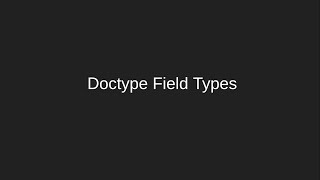 DocField Types