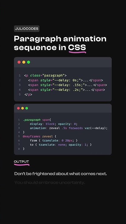 Paragraph animation sequence in CSS - YouTube