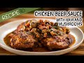 Braised Chicken in Beer Sauce with smoked ham and mushrooms