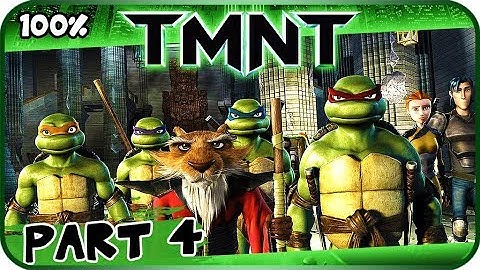 TMNT (2007 Movie Game) Walkthrough Part 4 - 100% (X360, PC, PS2, Wii) Cowabunga Carl Getaway