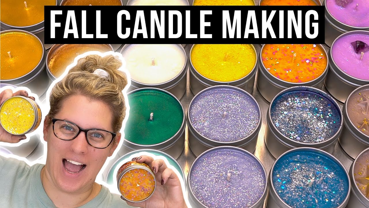 I MADE 30 FALL GLITTER CANDLES + Bath and Body Works Dupes, Beginner  Friendly