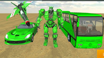 army bus robot car game 3d gameplay | army bus robot car game