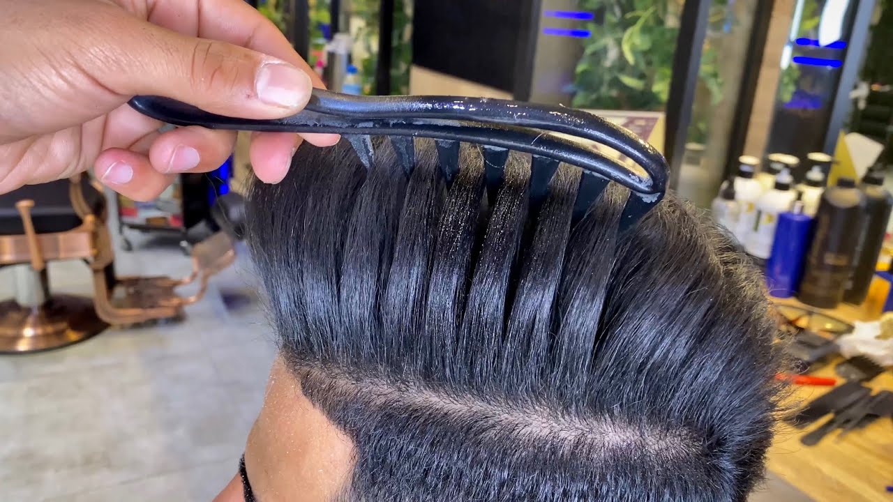 تعليم الحلاقة الرسمية _ تخصيل الشعر بالمشط والسبريه للمبتدئين  - مصطفى الرسام