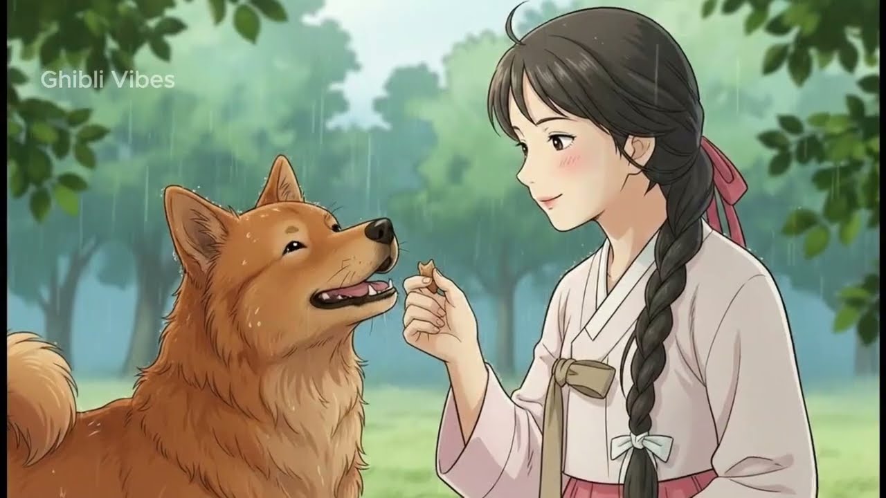 Beautiful Village Girl | Rainy Rooftop ASMR | Ghibli Aesthetic 