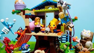 【LEGO遊び】ポケモンと一緒に秘密基地を作ろう【アナケナ&カルちゃんとママケナのキッズアニメ】pokemon