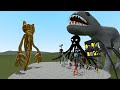 GOLDEN MAD CARTOON CAT VS TREVOR HENDERSON CREATURES!! Garry's Mod Siren Head Cartoon Cat and others