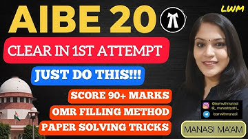 AIBE 2025- Clear in first attempt! | Paper Solving Technique | AIBE Exam Preparation | Manasi Ma