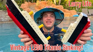 Larry Life vintage LEGO Titanic sinking with slow motion waterfall sinking! 🚢