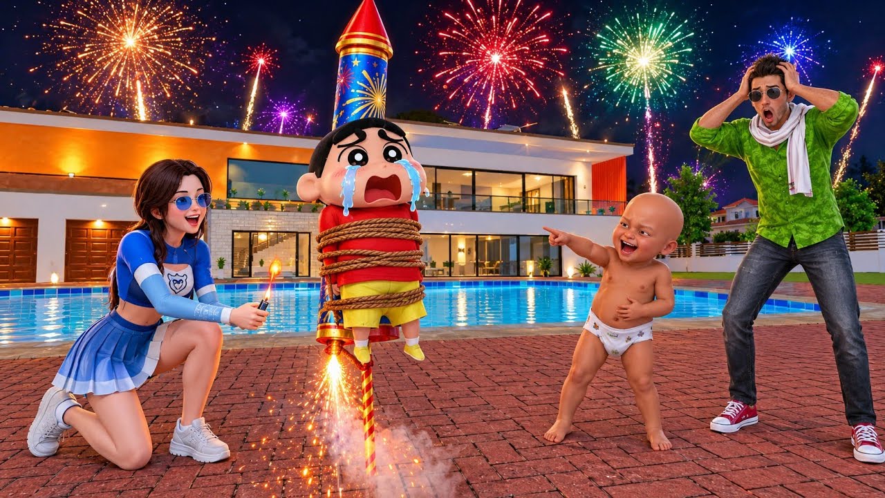 RIYA OR TAKALU NE SHINCHAN KO ROCKET SE MOON PAR UDHA DIYA 😰😭🤣| GRAND THEAF AURA GAME GTA5 