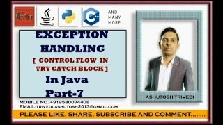Celebrity Core Java : TRY CATCH BLOCK Exception Handling Introduction Part-7 || Core Java Tutorial Profile