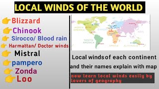 local winds of the world | local winds upsc | Important local winds of the world| स्थानीय पवने