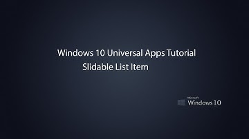 Windows 10 Universal Apps - Slidable ListView Item