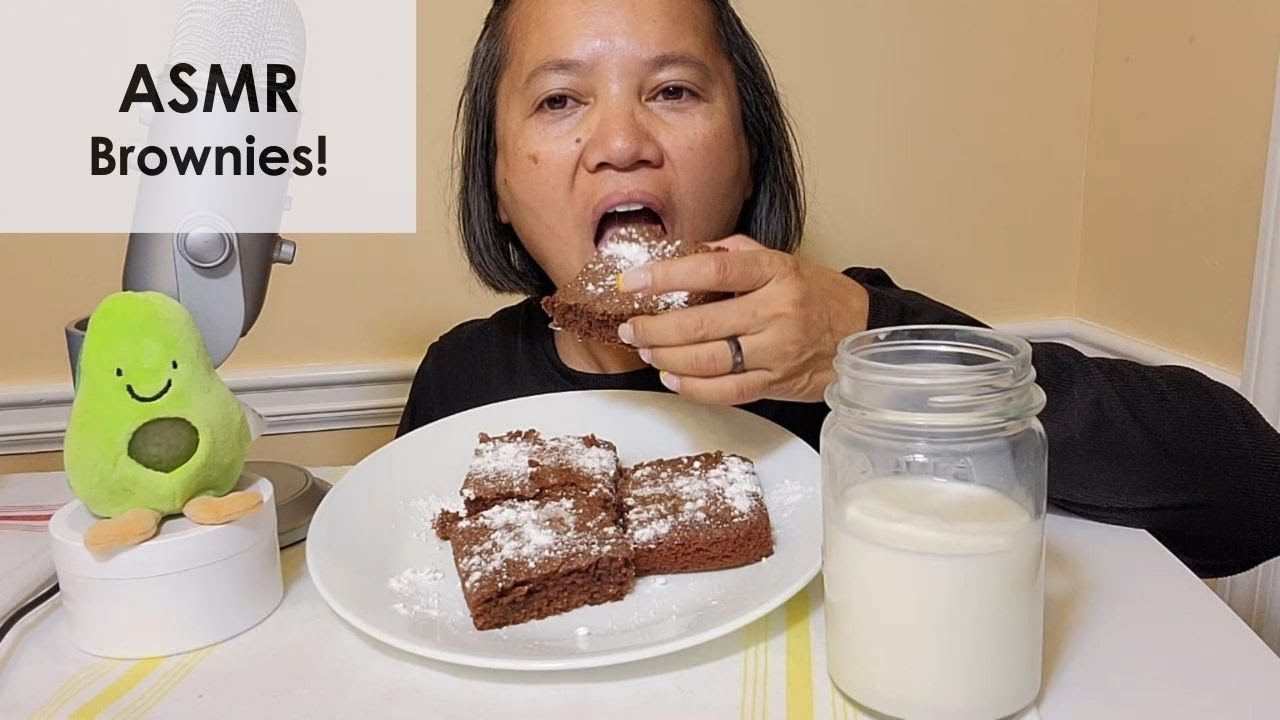 ASMR Homemade Brownies, traditional brownies. Satisfying soft chewing