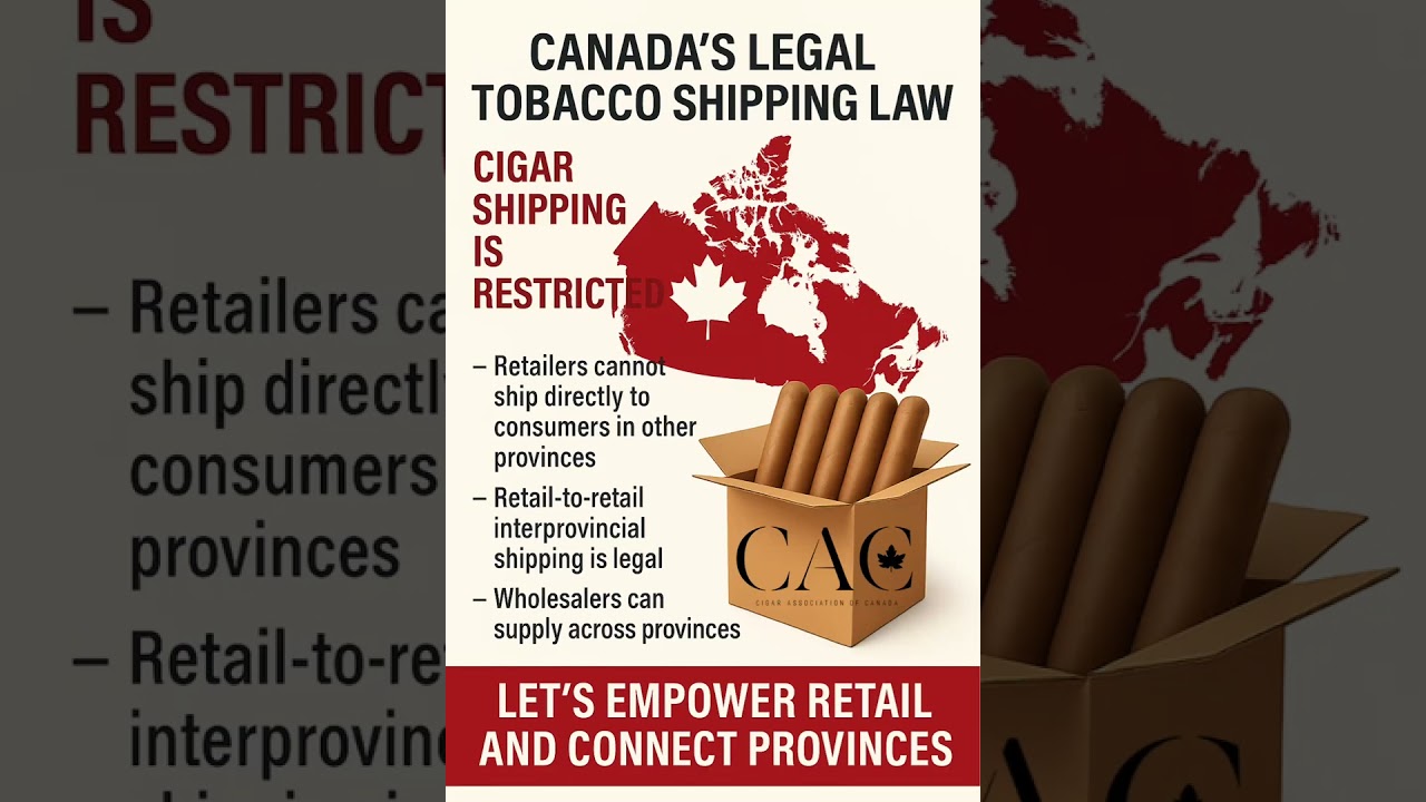 Most Canadians don’t realize that cigar and alcohol shipping is still highly restricted.