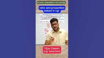 Ratio and Proportion | income, saving, expenditure | ssc cgl 2025 #ssccgl #upsi #cgl #chsl