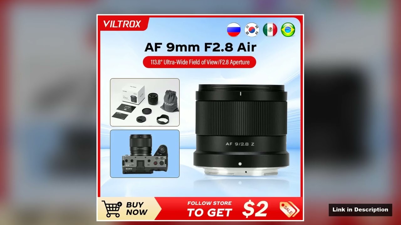 VILTROX AF 9 mm F28 Air EZ Mount APSC Lens Auto Focus Camera for Sony E Autofocus APSC Ultra Wide