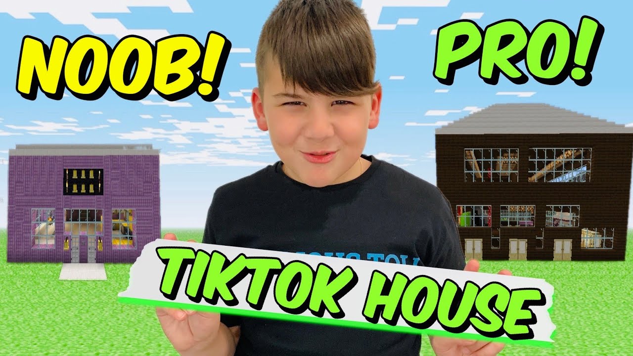 NOOB VS PRO BUILD BATTLE ΧΤΙΖΟΥΜΕ TIKTOK HOUSE MINECRAFT FAMOUS GAMES @LetsPlayKristina
