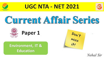 NTA UGC NET 2021 Paper 1 Current Affairs / NTA UGC NET Paper 1 preparation 2021 / #CurrentAffairs
