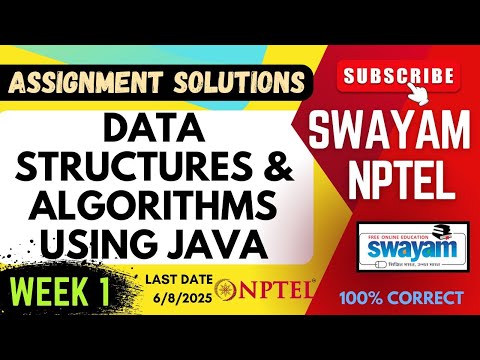Data Structures & Algorithms Using Java Week 1 | SWAYAM NPTEL Assignment Solutions | SUBSCRIBE