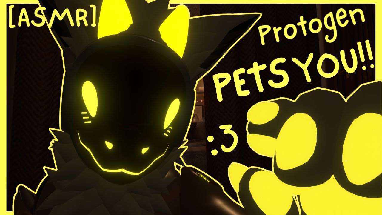 [Furry ASMR] Silly Protogen pets you to sleep :3 [Sleep-aid] [Soft-spoken] [Visual triggers]