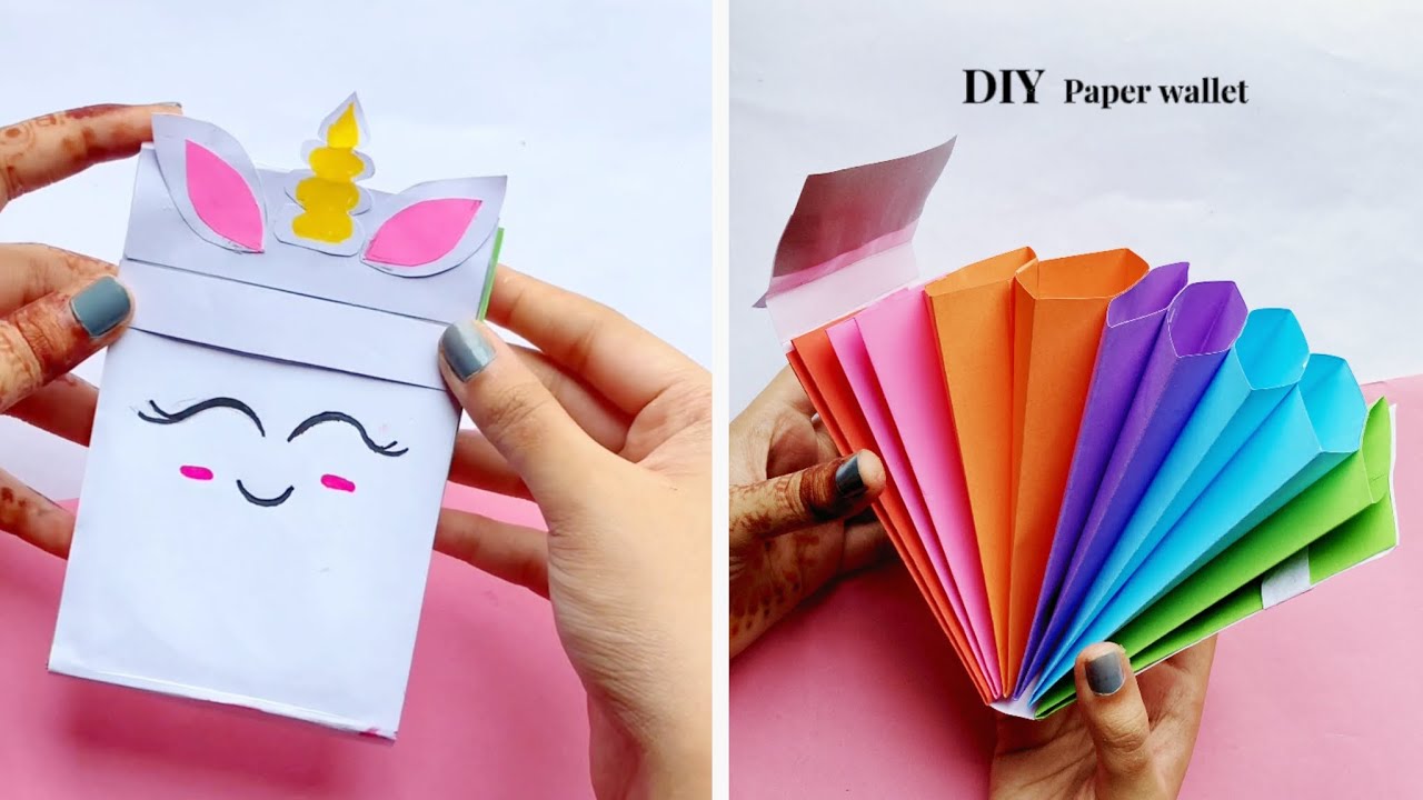 DIY paper wallet | How to make cute paper wallet at home | Origami ...