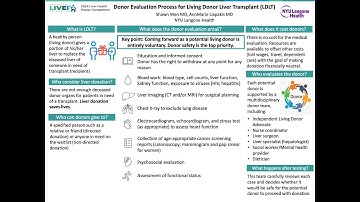 Donor Evaluation Process for Living Donor Liver Transplant (LDLT), Shawn Wen, MD