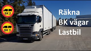 Räkna lastvikter på BK vägar lastbil del 1