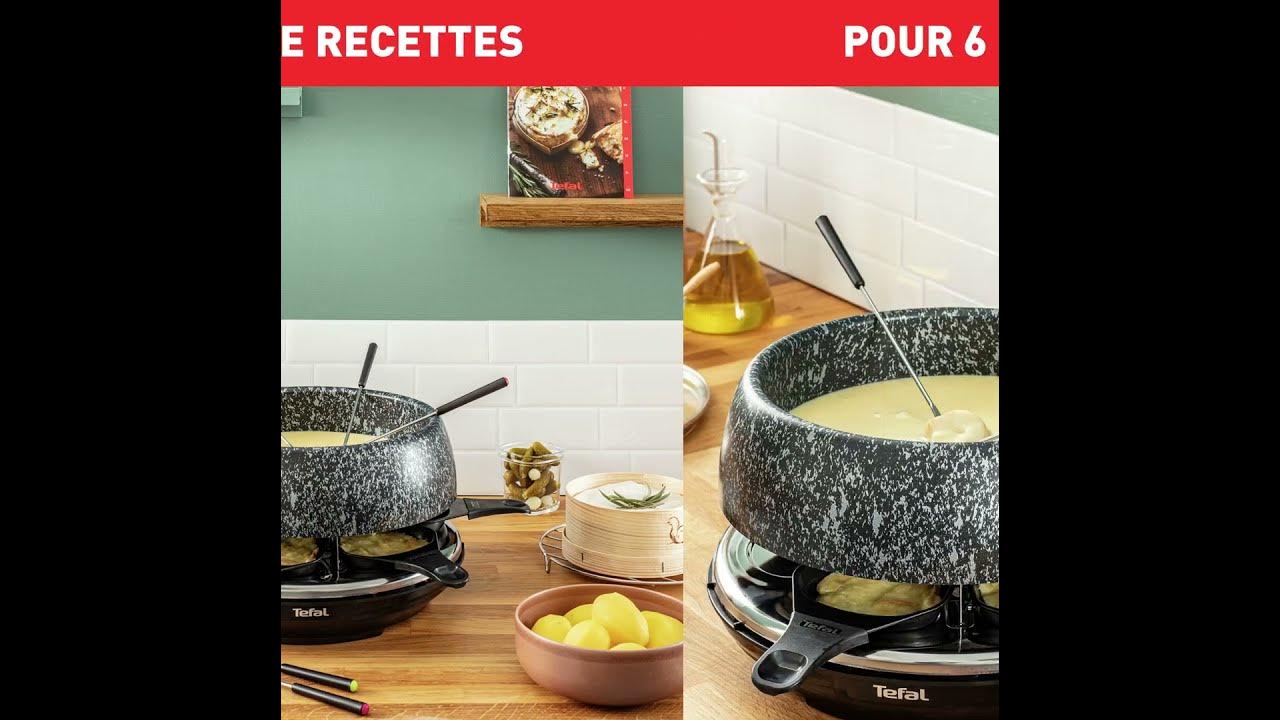 Tefal Cheese N'Co 6 en 1 Appareil à raclette multifonction, Raclette,  Fondue, Tartiflette, Crêpe, Plancha, Boîte à fromage, Gratiné 6 Personnes,  Fabriqué en France RE12C801 : : Cuisine et Maison