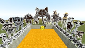 DESTROY ALL ZOONOMALY MONSTERS FAMILY & MONSTERS POPPY PLAYTIME 3 in LAVA POOL - Garry