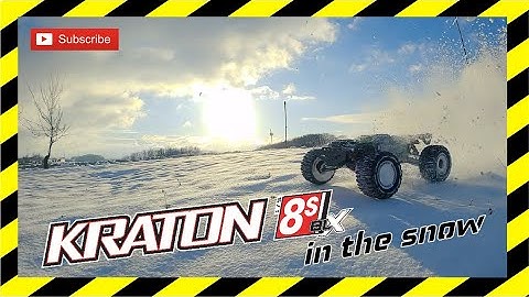 ARRMA Kraton 8S in the snow, with proline trencher 1/5 ( DRRC Stunt )