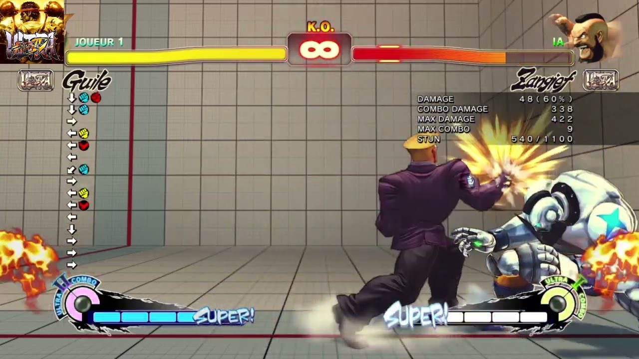Usf4 Guile triple upside down kick combo