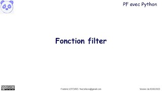 PF avec Python : La fonction « filter »