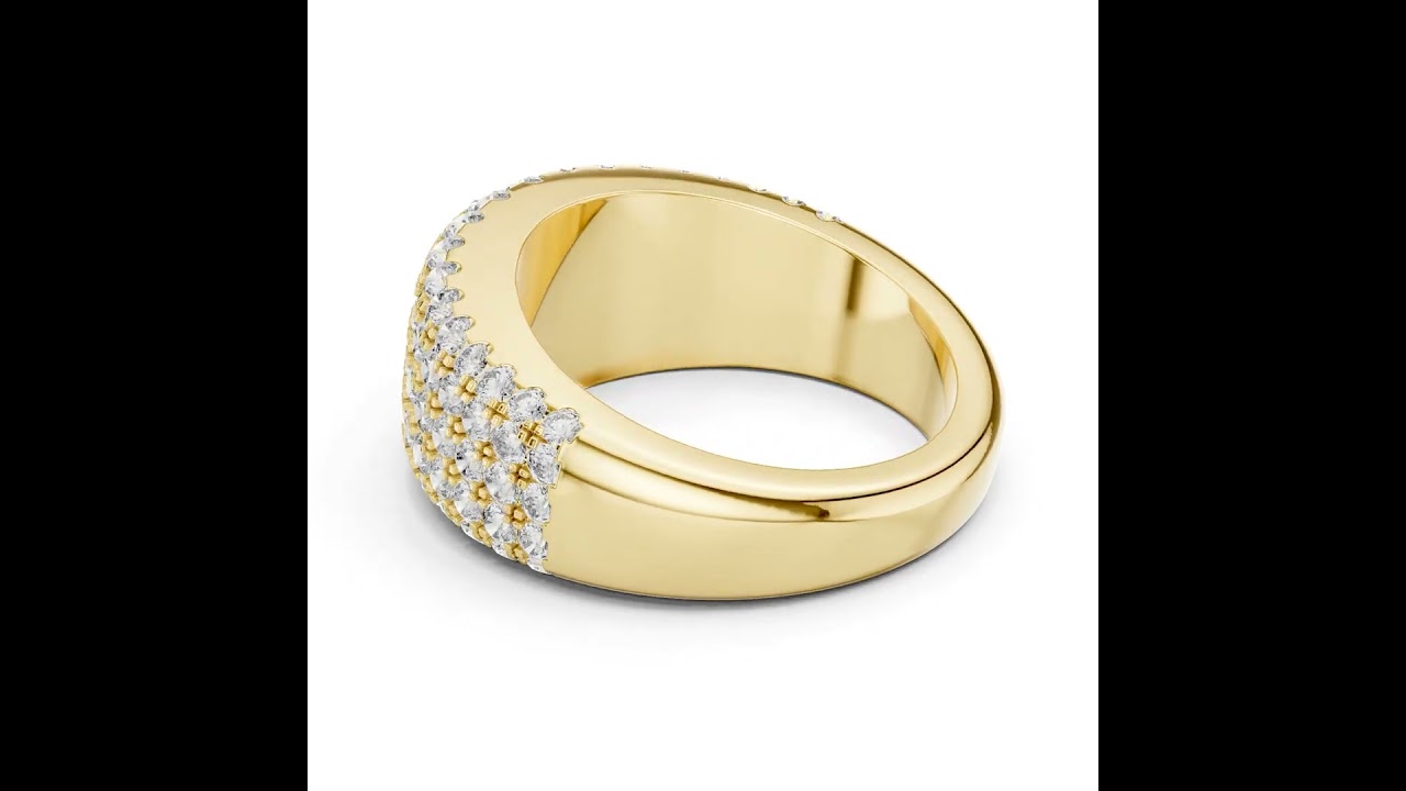 Five Row Round Cut Diamond Pave Anniversary Band
