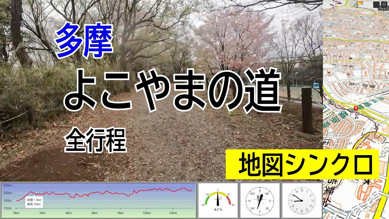 多摩よこやまの道【地図シンクロ・全行程・タイムワープ】