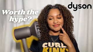 DYSON SUPERSONIC BLOW DRYER REVIEW!! | MY DIFFUSING ROUTINE FOR CURLY HAIR | kai.flem