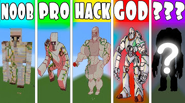 NOOB VS PRO VS HACKER VS GOD VS ??? IRON GOLEM MINECRAFT PIXEL ART